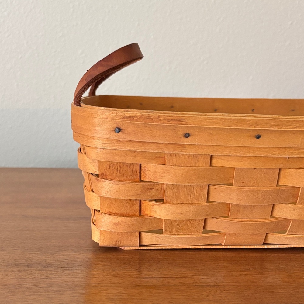 Longaberger Handwoven Pantry Basket with Leather Handles - Picture 10 of 10